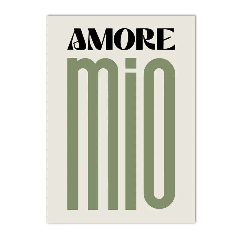 affiche moderne citation amour verte décoration murale toile sans cadre print abstract