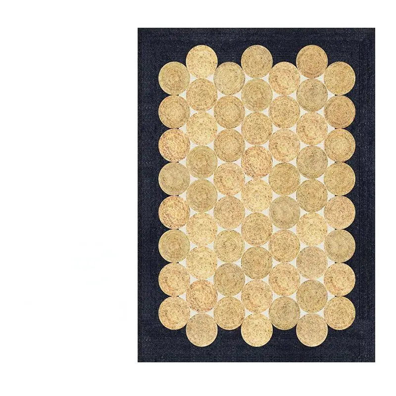tapis vert moderne salon durable polyester texture douce adhésif circulaire géométrique