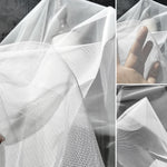 tissu maille hexagonale polyester transparent noir blanc bricolage décoration fond scène respectueux environnement minimaliste