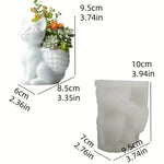 moule silicone cache pot crâne fleurs décoratif résine plante succulente jardin objet artisanal noir