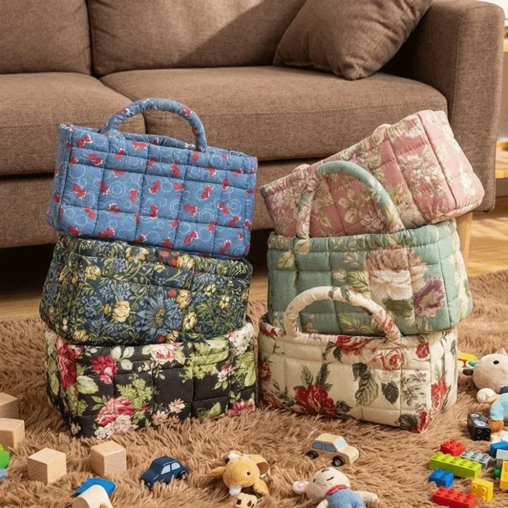 sac main motif floral patchwork multi usages poignées détachables réutilisable couleurs vives vintage porté