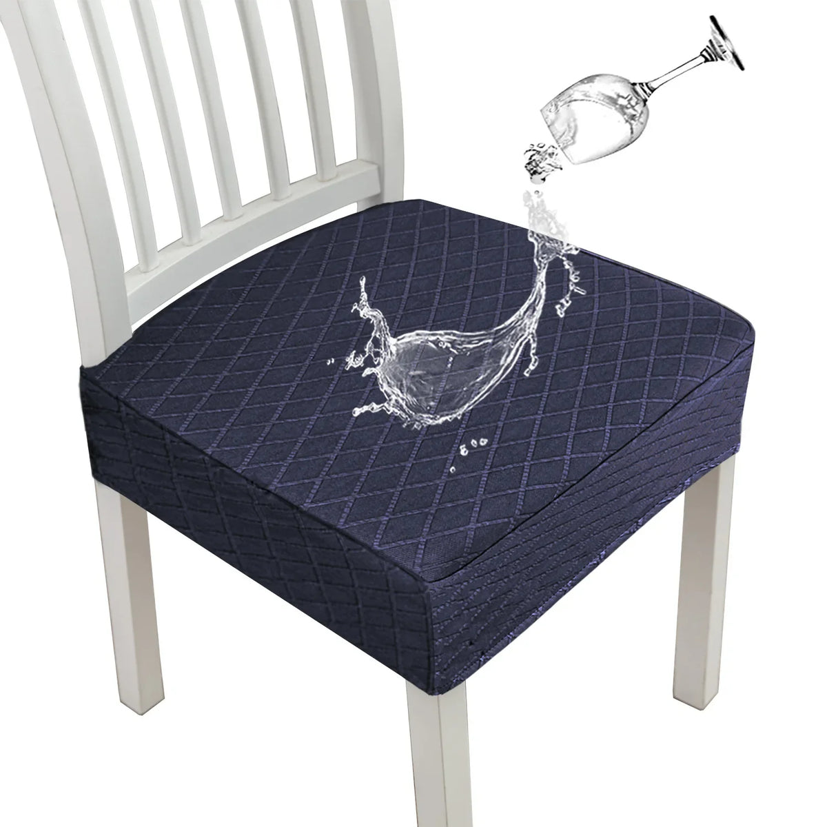housse chaise gris quiltée moderne élastique polyéthylène usage extérieur intérieur