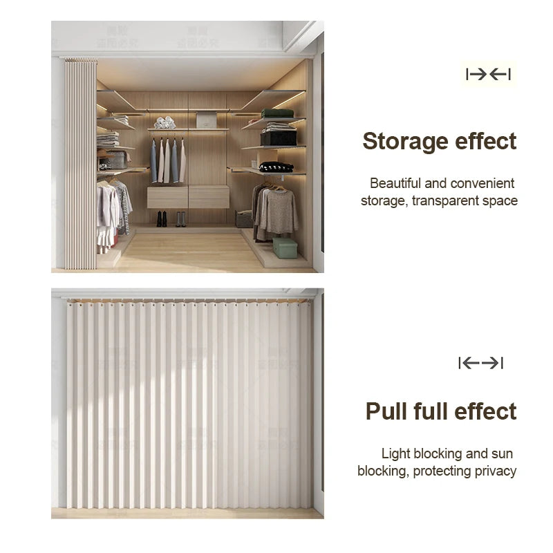 rideau plissé beige clair moderne imperméable salle bain cuisine séparation pièce opaque