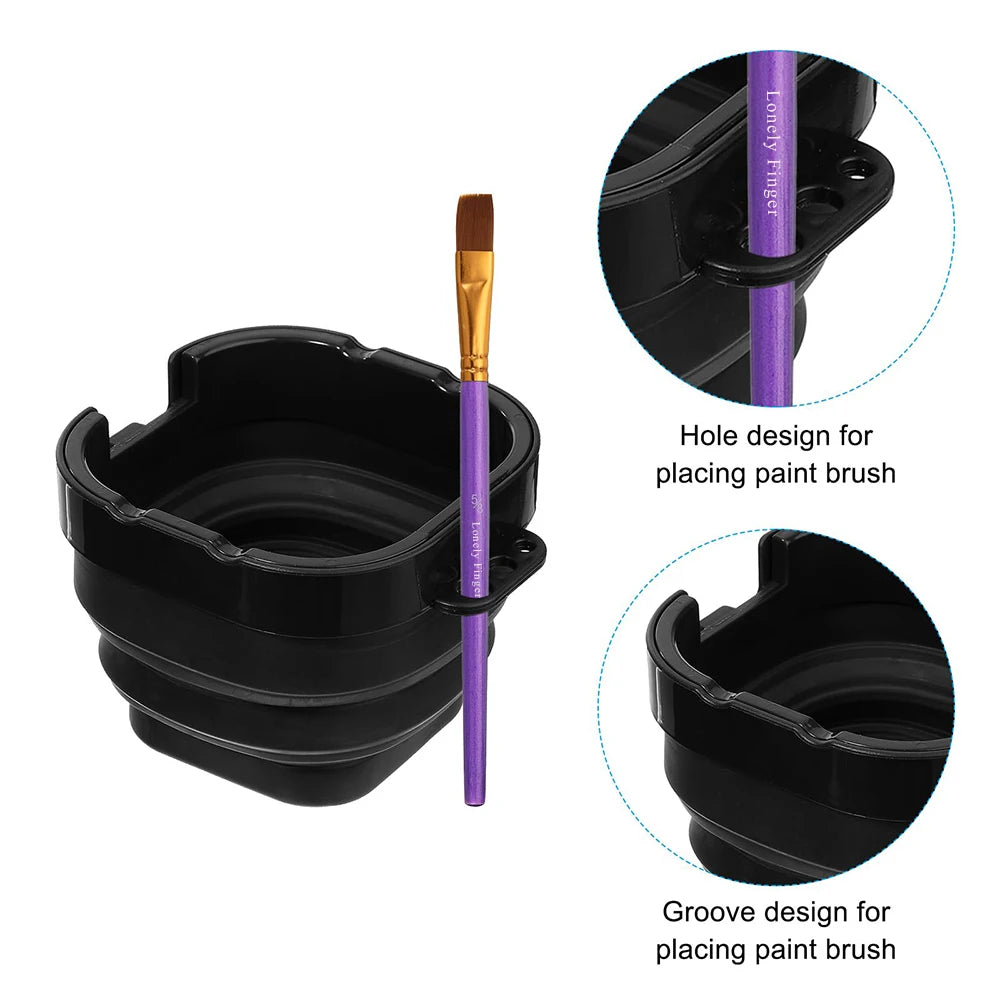 palette pliable peinture pot couvercle noir blanc moderne pratique aquarelle huile gouache