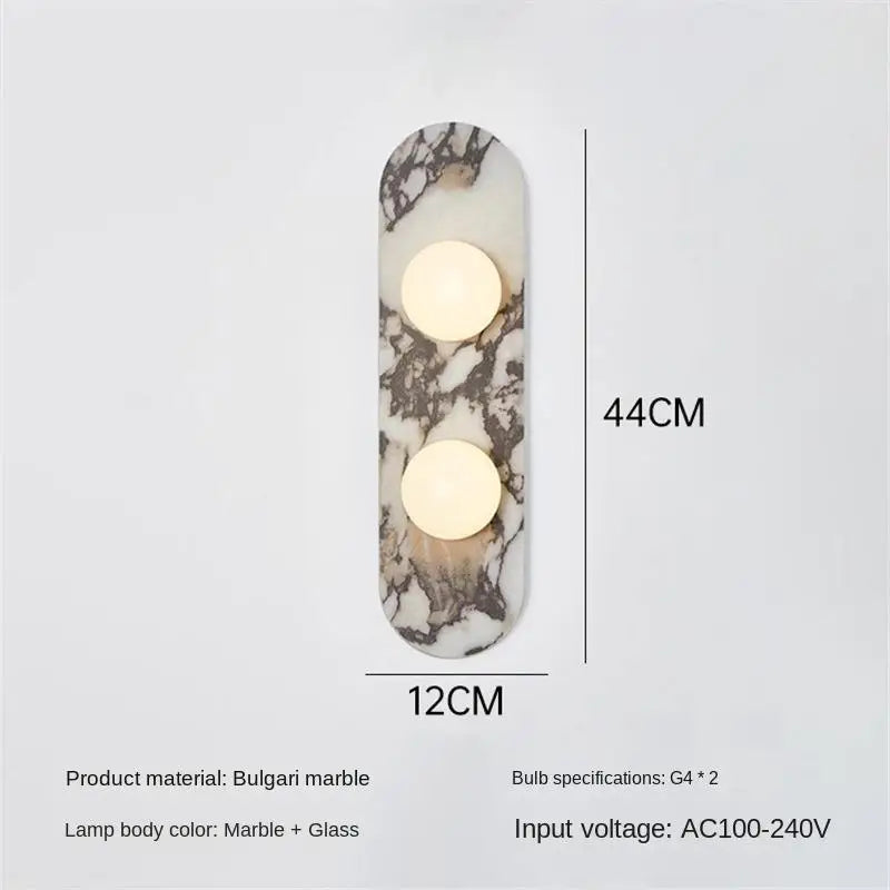 lampes murales modernes blanc marbré globes led étude chambre salon entree