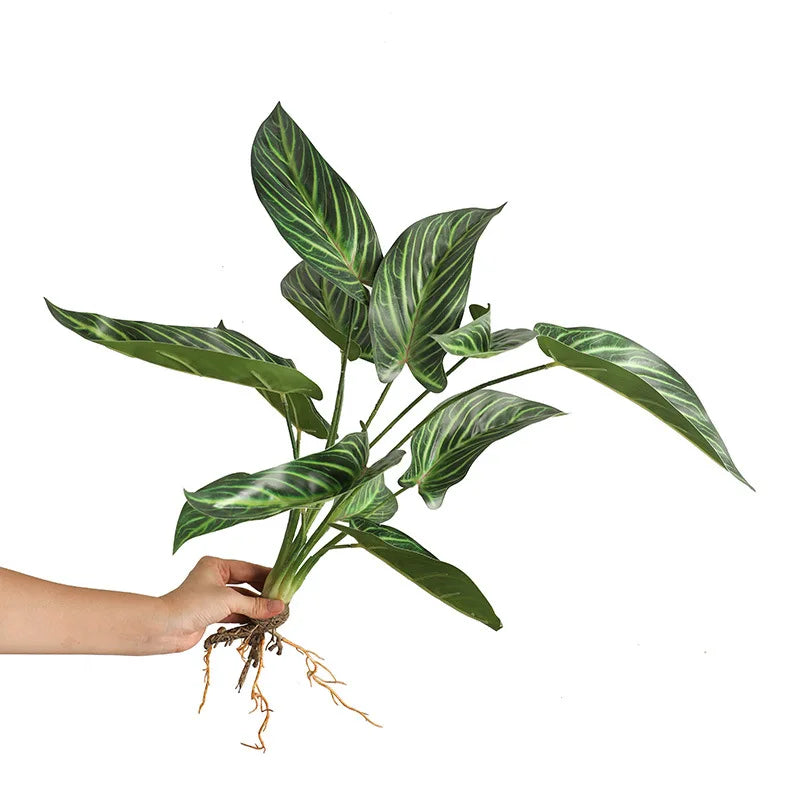 plantes artificielles vertes feuilles soie decoration extérieur moderne minimaliste