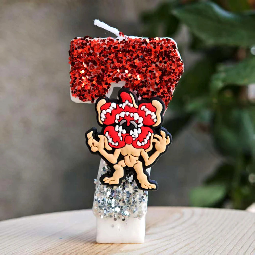 bougies glitter tête lion rouge blanche noire anniversaire décoration fête thème animalier enfants événement