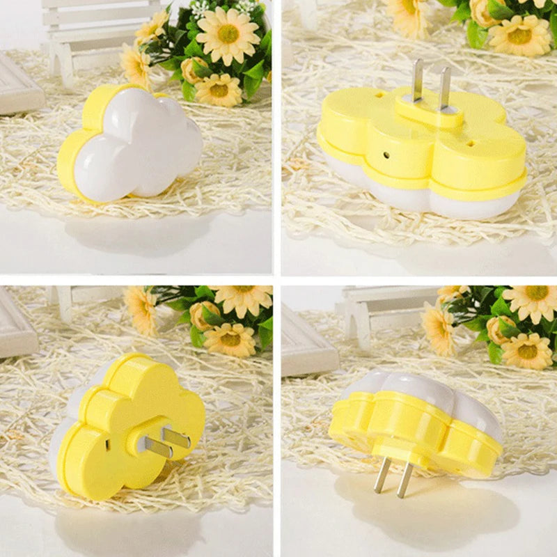 veilleuse nuage trèfle capteur mouvement blanc jaune verte enfant décoration chambre nuits