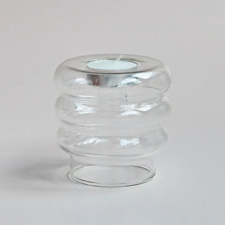 Support bougie moderne transparent orange jaune rose bleu chandelle bâton tealight décoration maison festive