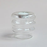 Support bougie moderne transparent orange jaune rose bleu chandelle bâton tealight décoration maison festive