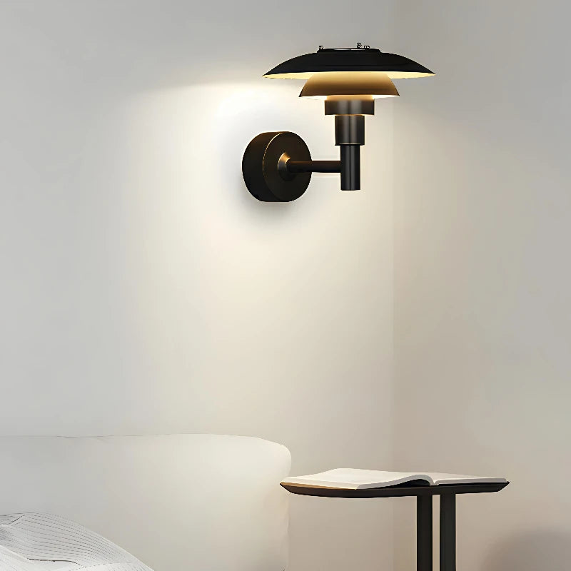 lampe murale moderne aluminium noir certifiée ip65 led 249 2000 lumens fixée mur