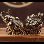 décoration intérieure éléphants chariot pièces métal doré tradition asiatique prospérité maison salon