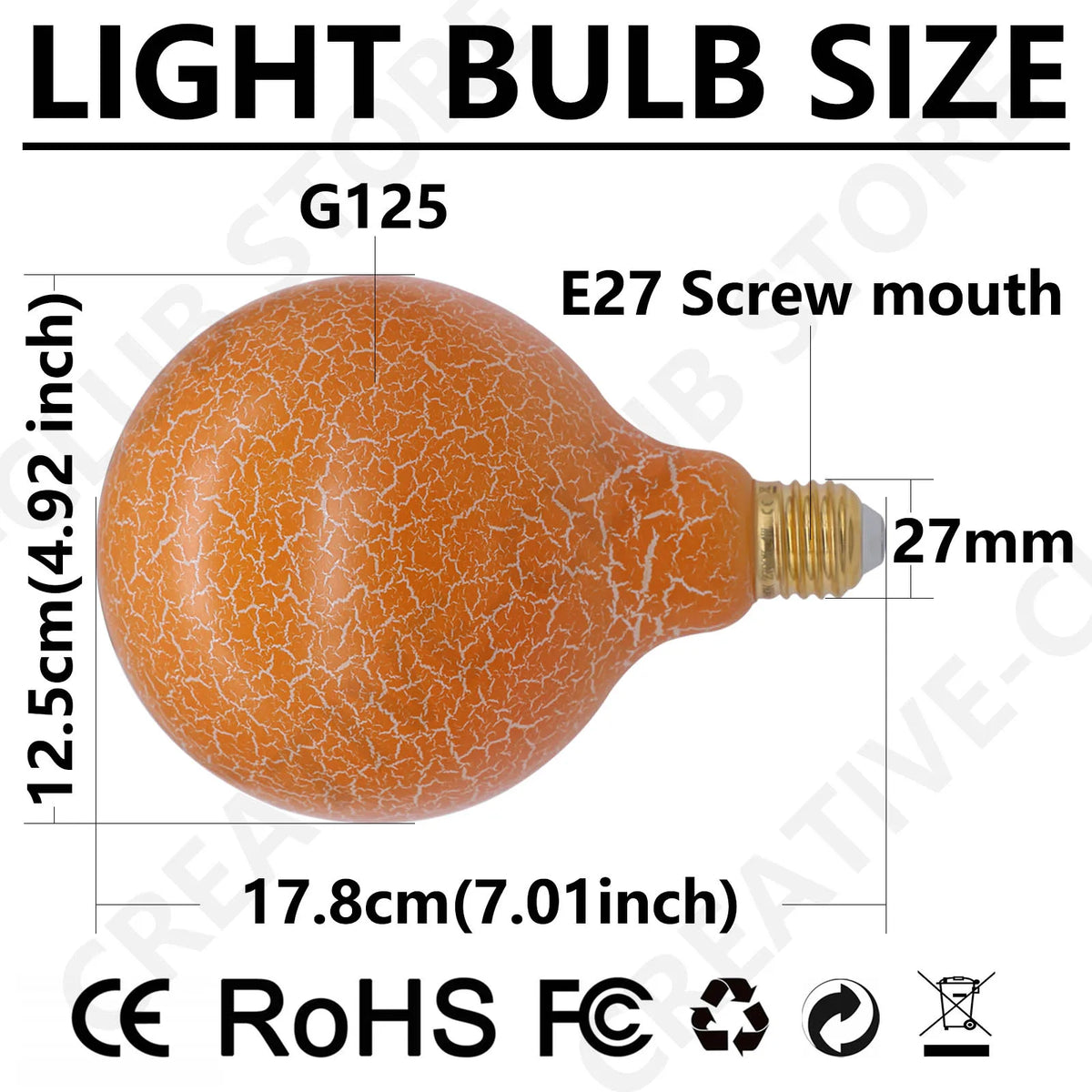 Décoration bleue moderne ampoule LED globe craquelée E27 220 240V 250 lumens