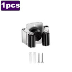 support mural balai anti dérapant acier inoxydable moderne salle bain clips noir argenté respectueux