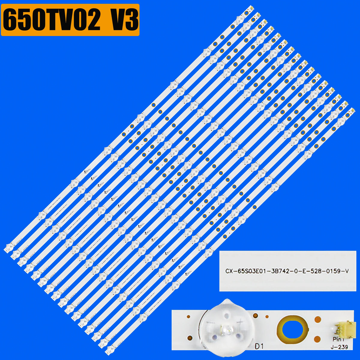 bande lumineuse led blanc rayures noires dorés modernes remplacement télévision 65 pouces 2500lm ip33
