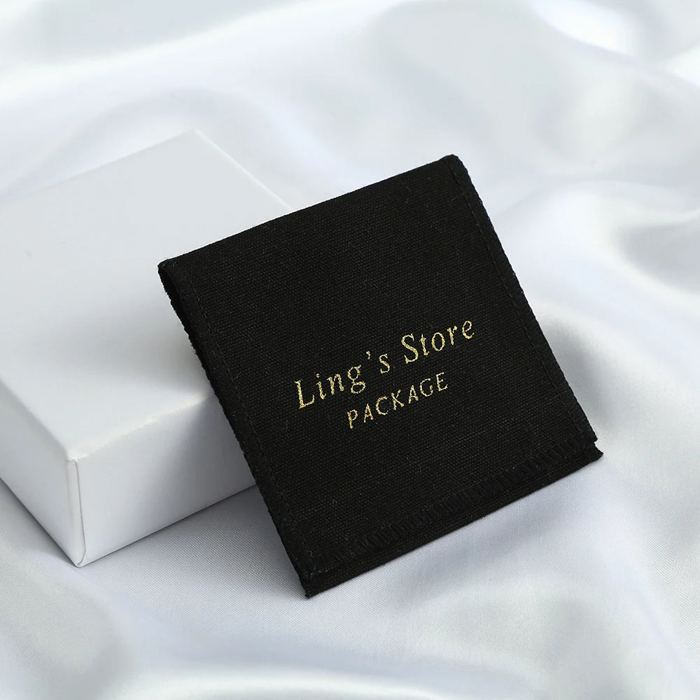étiquettes produit toile lin noir rose gris beige bleu classique 8x8cm personnalisables logo imprimé