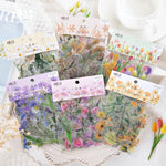 autocollants fleurs séchées multicolores vintage 40 pièces scrapbooking décoration semi transparentes