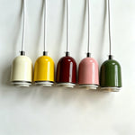 support ampoule suspendu moderne vert rose rouge jaune beige fer câble socle e27 unique