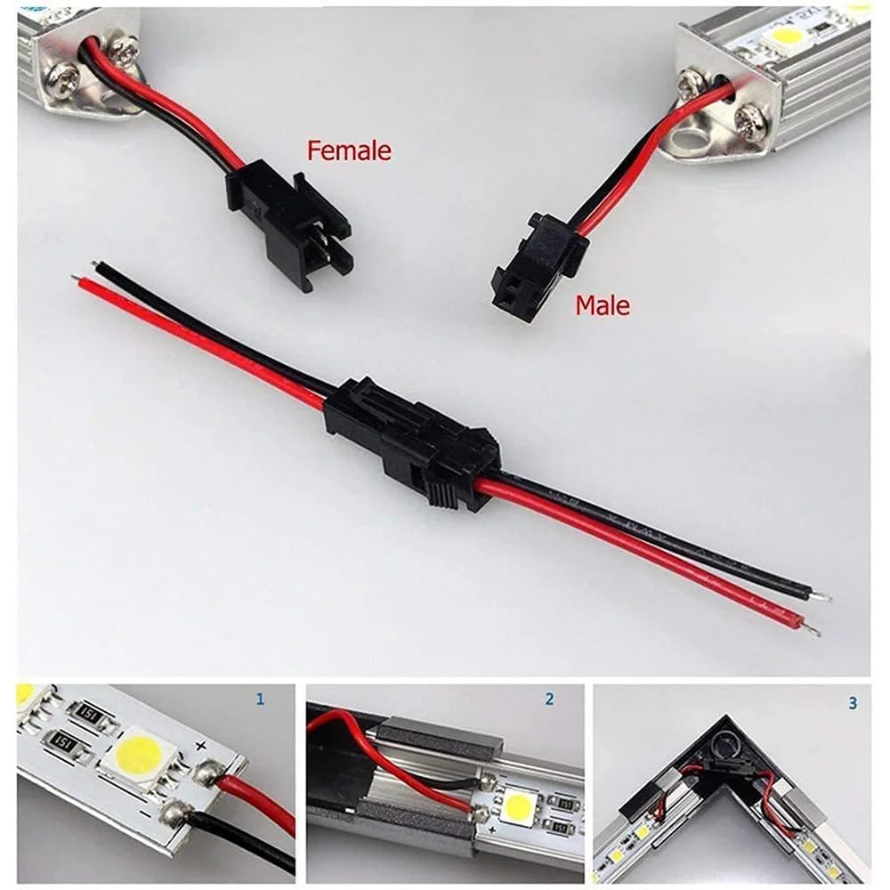 câbles électrique connecteurs mâle femelle 24v 2pin 3pin 4pin 5pin noir rouge vert
