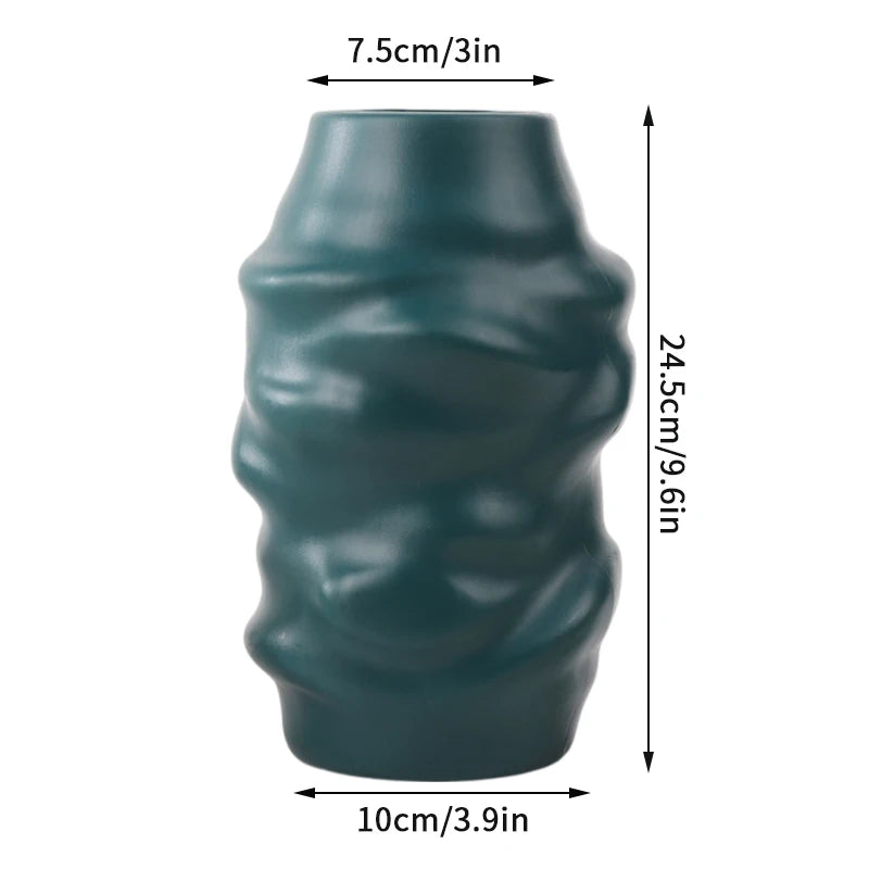 vases modernes orange blanc vert rayures horizontales opaques décoration intérieure papier bougie fleurs artificielles