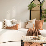 taies d'oreiller géométriques polyester doux moderne beige blanc maison hospitalière