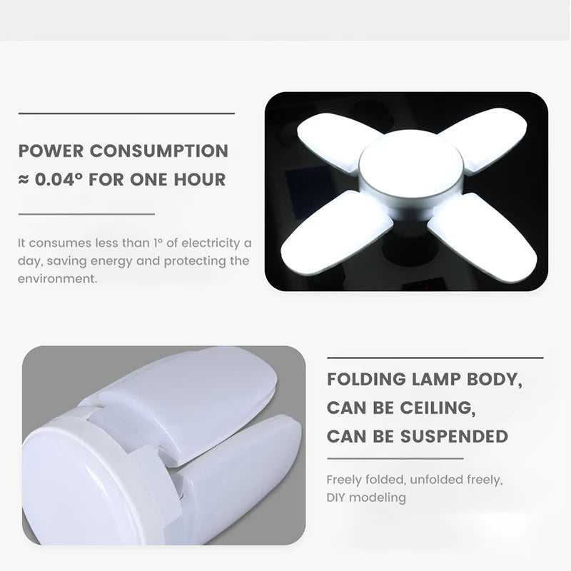 Lampes LED pliables forme éventail blanc froid E27 moderne 28W 20000H