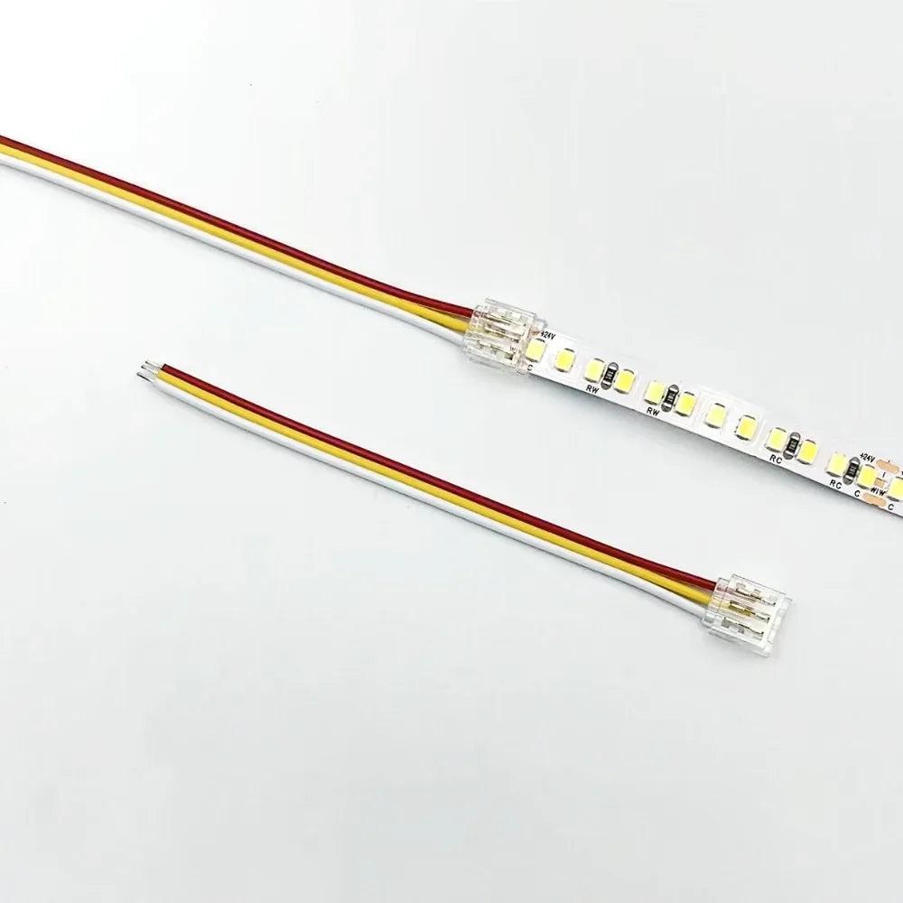 connecteur led broches transparent clips ruban led universel rgb 10mm 12v cecerohsul
