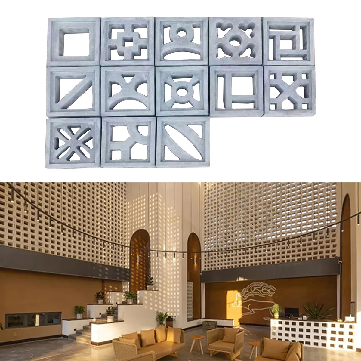 moulage plastique décoration murale panneaux modernes motifs géométriques gris clair foncé