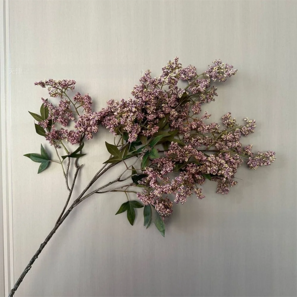 bouquet artificiel rouge foncé vert clair naturel intérieur décoration maison vaseolvablescss