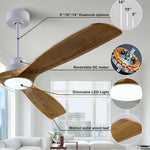 ventilateur moderne bois blanc led télécommande 42 52 60inch