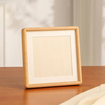 cadre photo carré bois marron intérieur clair moderne table mur qualité decoration house