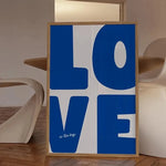 affiche graphique love bleu moderne salon salle manger décoration maison lettre key