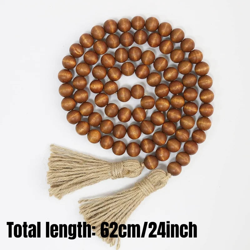 bracelet boho chic rondes tassel corde naturelle gris clair marron foncé
