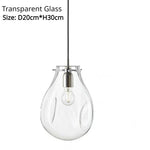 Suspension lumineuse moderne verre transparent doré bleu ampoules filament minimaliste