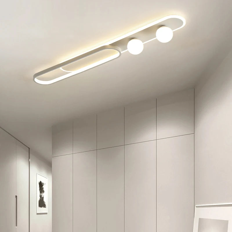lampe couloir moderne blanc noir doré sans télécommande opacité contemporaine aluminium monté surface