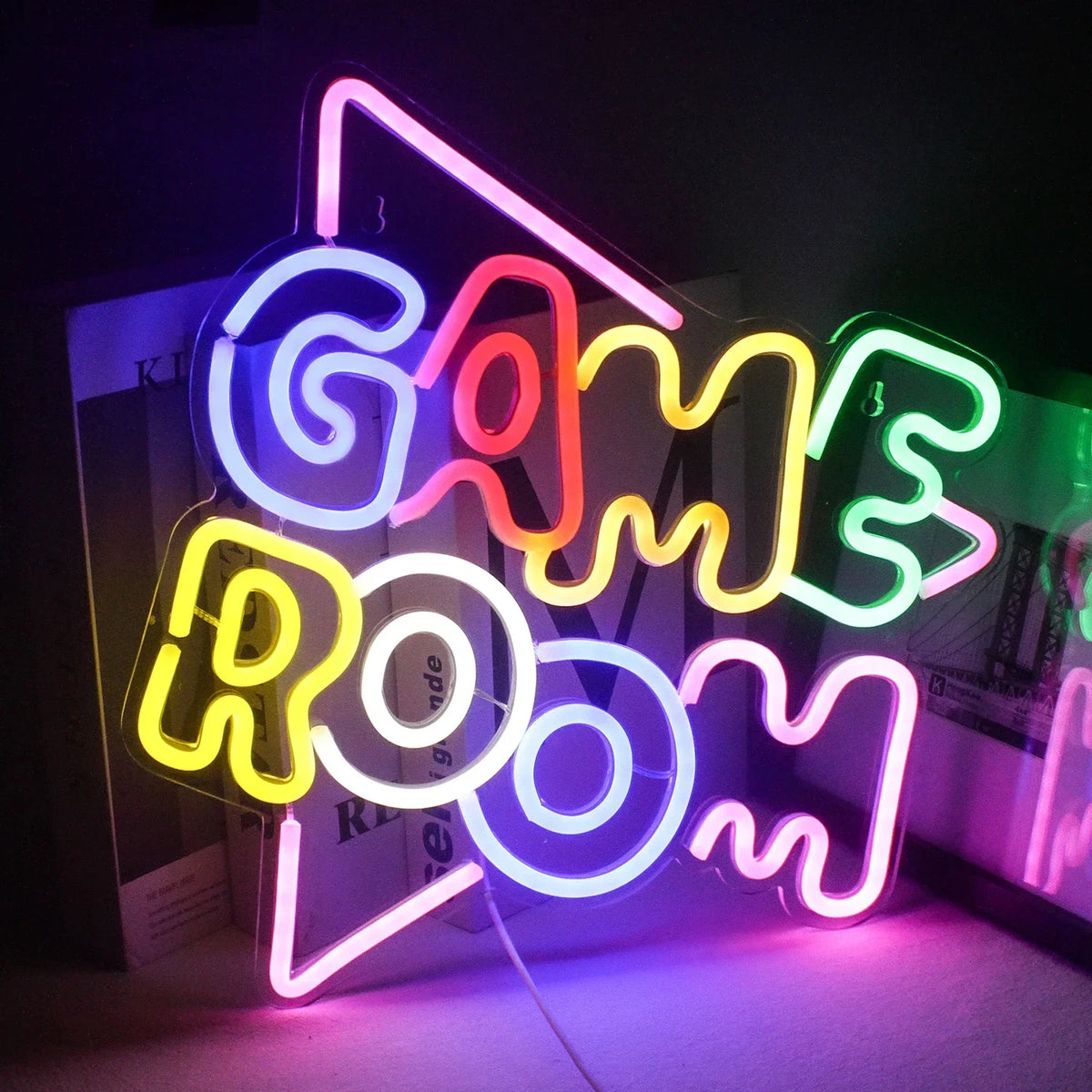 néon lumineux GAME ROOM multicolore moderne suspension câble USB chambre jeu