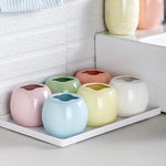 ensemble accessoires salle bain porcelaine moderne distributeur savon gobelet porte brosse dents