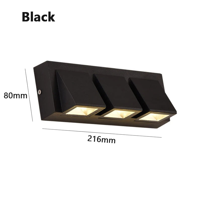 lampe murale extérieure contemporaine led aluminium étanche noir fixée mur entrée chambre coucher