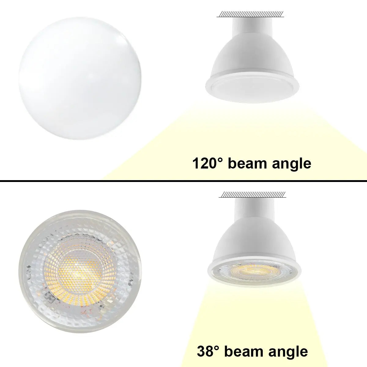ampoules led downlight blanc mat 12v 3w 7w 120deg 3000k 38deg 4000k 6000k modernes