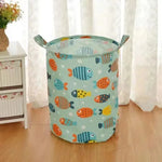 panier linge pliable poignées moderne multicolore imprimé animaux végétaux respectueux environnement