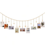 guirlande décorative boho coeurs flèches clips bois naturel doré rustique