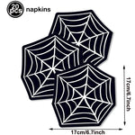 serviettes papier halloween motifs citrouille fantôme crâne main ensanglantée sorcière chauve souris cocktail