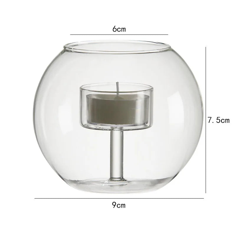décoration moderne transparente support bougie adhésif mariage table dîner simple