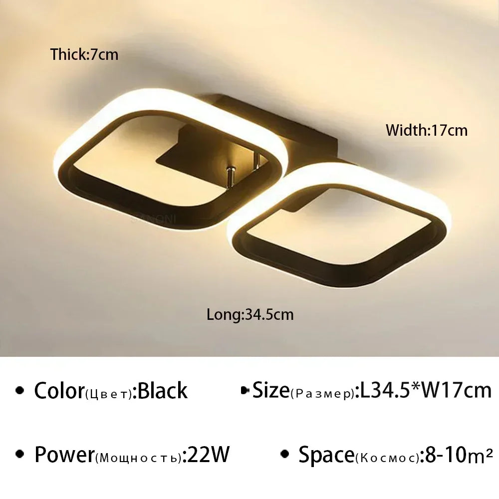 plafonnier led moderne noir rond géométrique acier poli minimalisteintérieur chambre salon