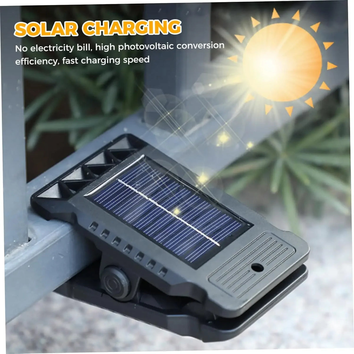 lampe solaire led portable étanche clip capteur mouvement jardin extérieur nuit moderne noire