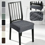 housse chaise extensible gris rayures ondulées moderne salle manger fauteuil
