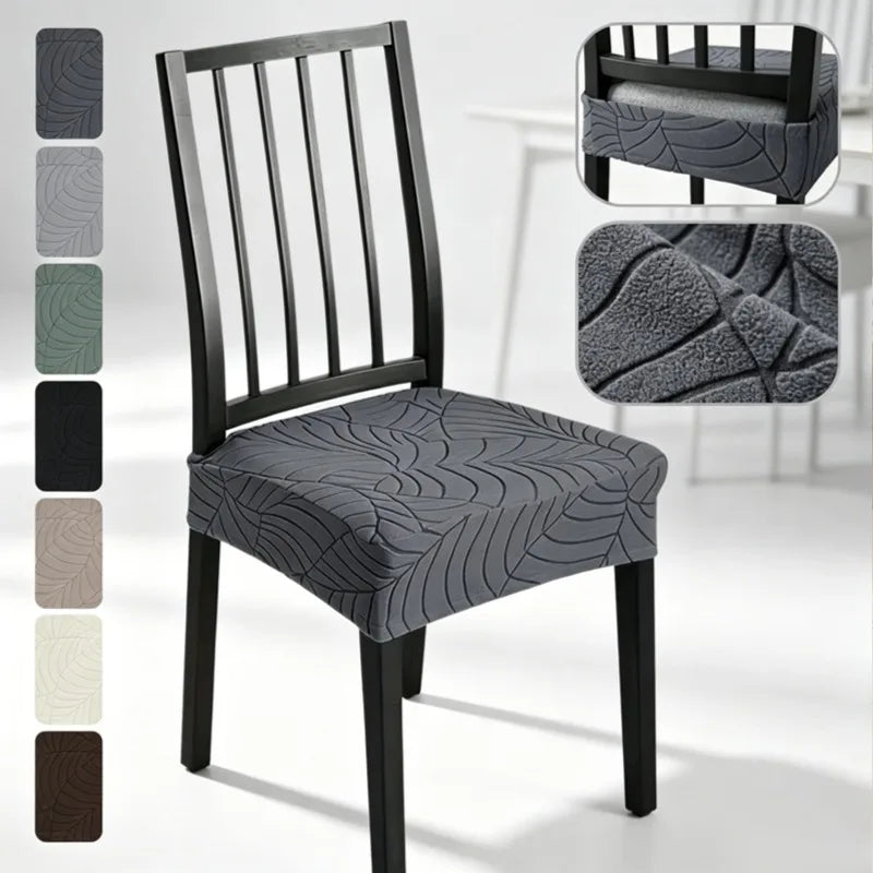 housse chaise extensible gris rayures ondulées moderne salle manger fauteuil