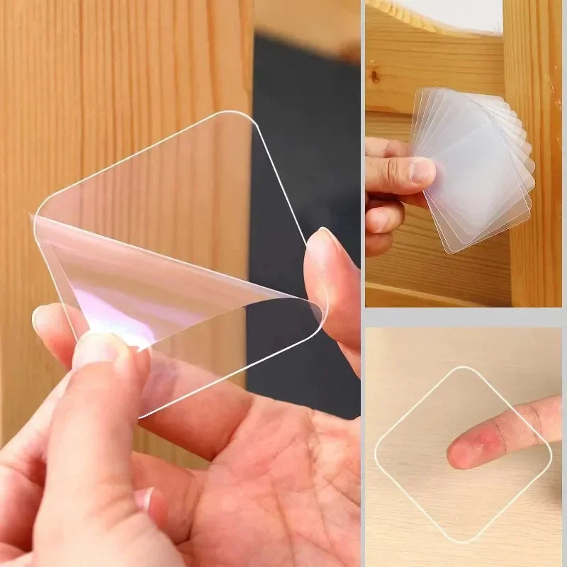 adhésif double face réutilisable transparent imperméable pratique mur meubles 6cm 6cm