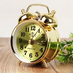 réveil vintage mécanique doré argenté aiguille rétroéclairage face unique métal durable quartz classique antique