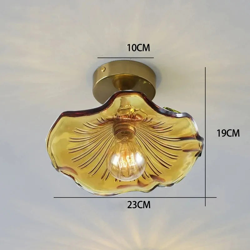 lustre suspendu vintage verre coloré tulipe filaments ampoule salon chambre